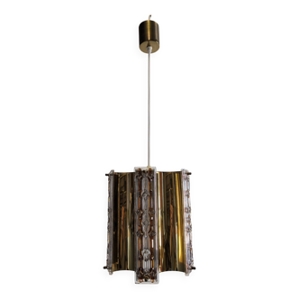 Hollywood Regency brass pendant by Vitrika, Denmark circa 1970.