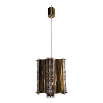 Suspension Hollywood Regency en laiton par Vitrika, Danemark vers 1970