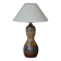 Terracotta table lamp, Art Nouveau, L. Hjorth, Bornholm, Denmark, 1930s
