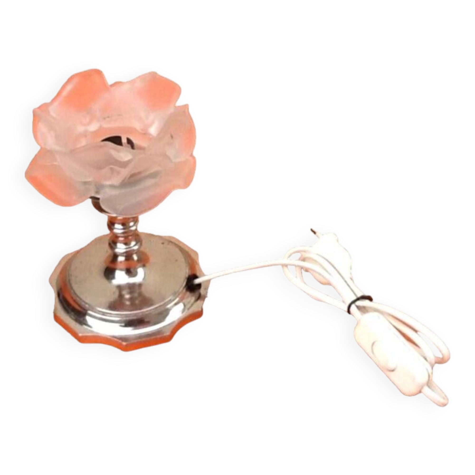 Epoque Art Déco Lampe à poser métal chromé