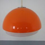 Space Age Orange & White Ceiling Lamp, Italy, 1970s