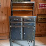 Antique metal medical cabinet