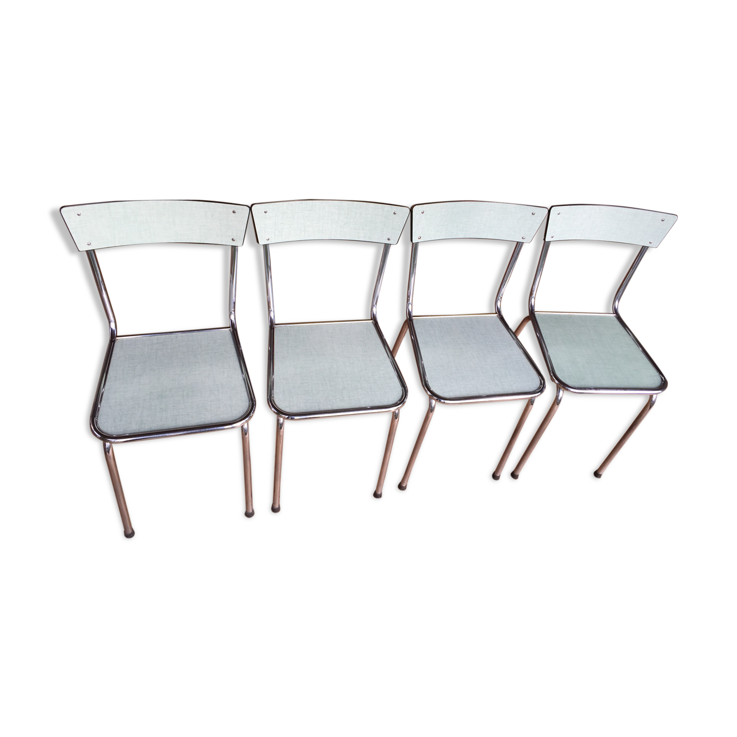 Green formica chairs