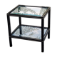 Side table end of sofa Pierre Vandel in metal and glass tops