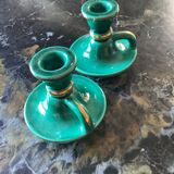 Pair of numbered ceramic candlesticks