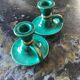 Pair of numbered ceramic candlesticks