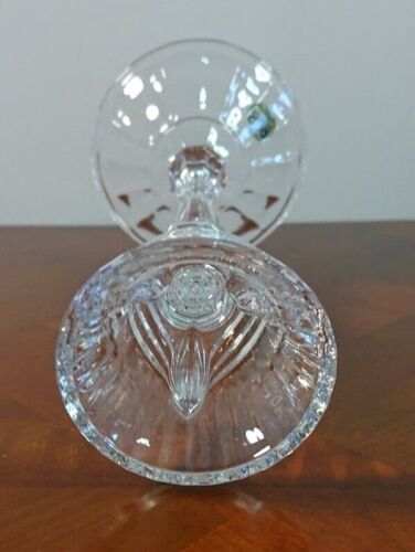 Crystal candle holder on foot decoration drapery made in italy