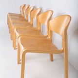 Set of 6 vintage chairs in thermoformed wood