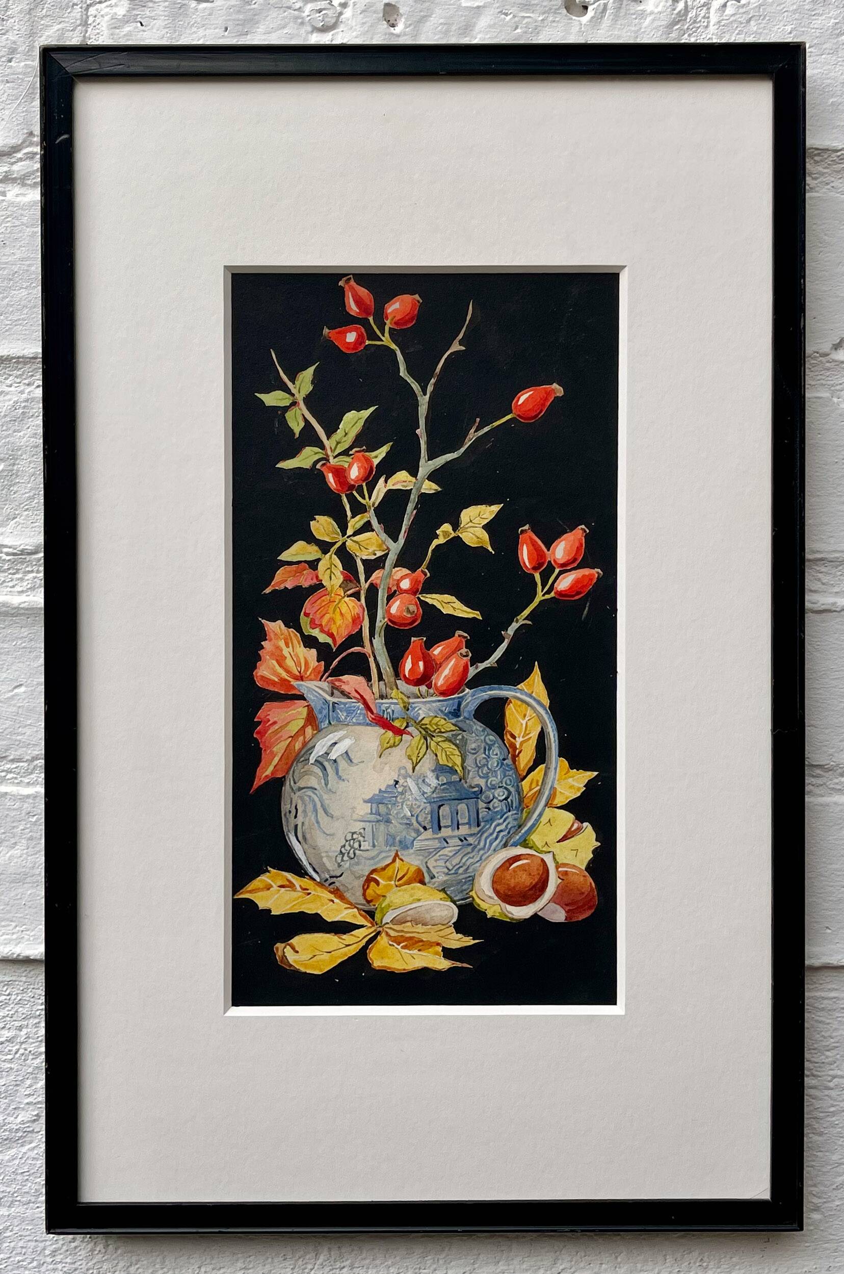 Early 20th Century Still Life Painting with Black Frame