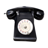 Phone has dial in bakelite