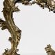 Console murale en bronze et miroir, années 60. Lot de 2