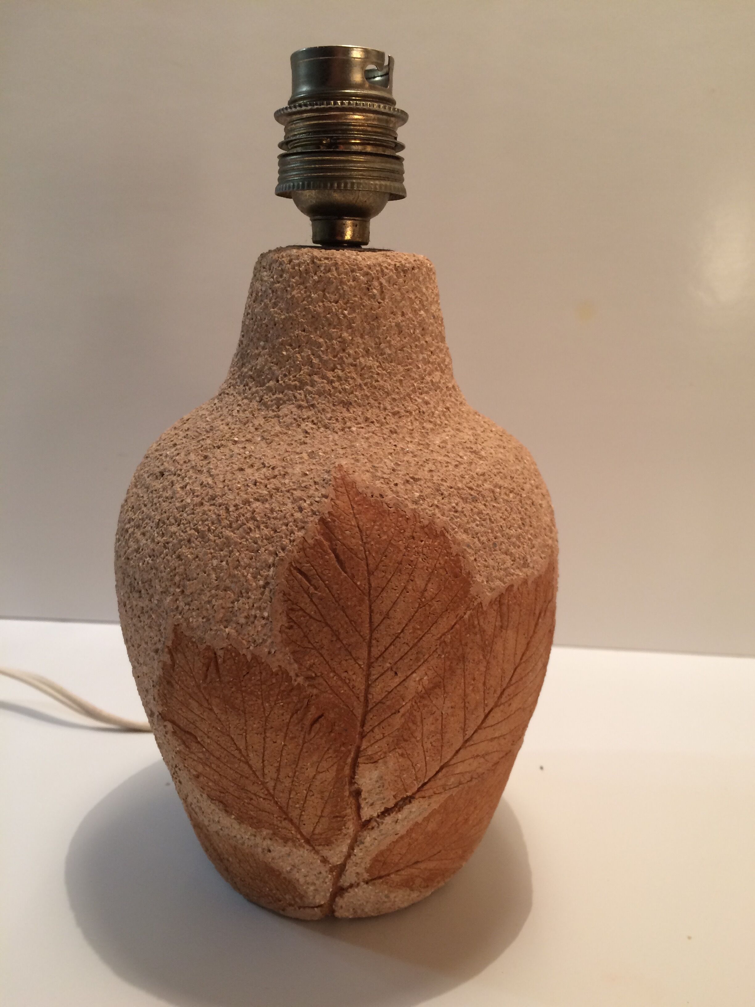 Stoneware lamp foot "herbarium" or "Guarrigue"