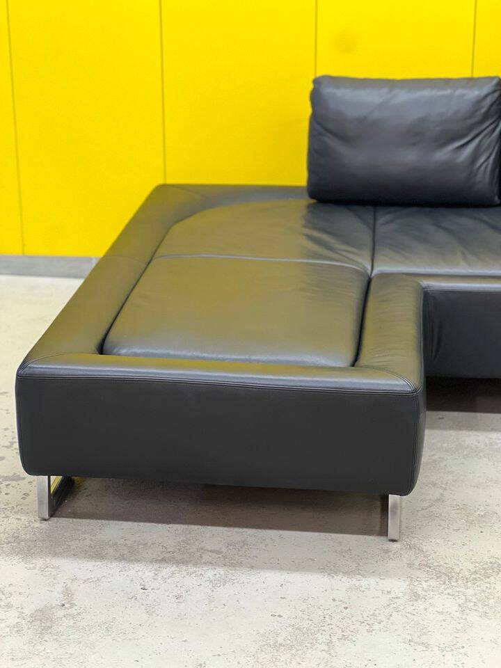 Black Leather De Sede DS-165 Sofa