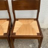 Mulched chairs in vintage solid elm 1960