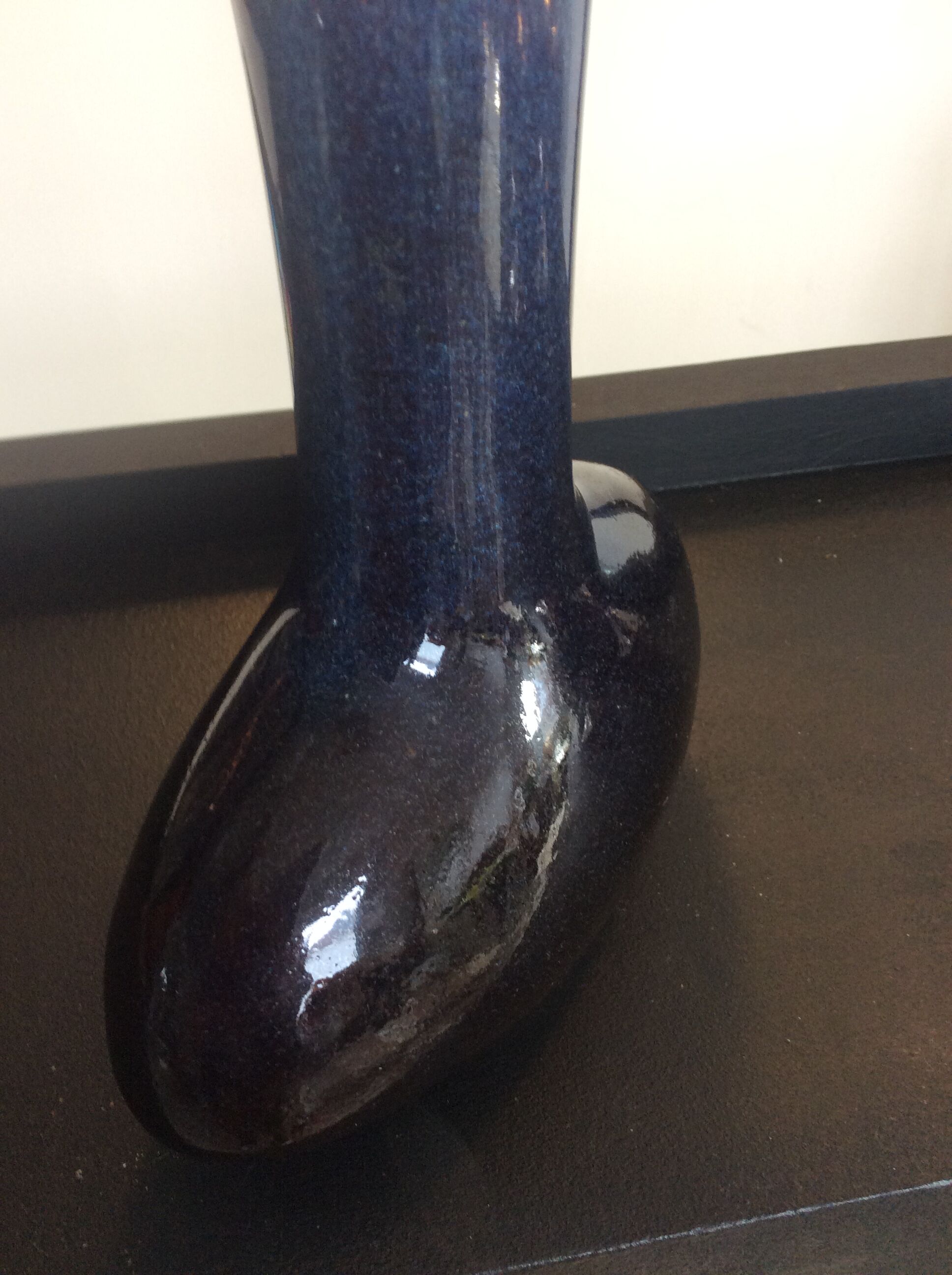 Vintage vase in enamelled sandstone 70s