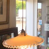 Old white creneled opaline hanging