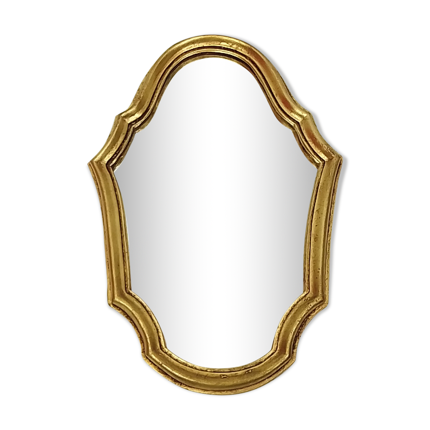 Wall mirror with gilded wooden frame 32 cm X 22 cm