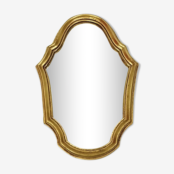 Wall mirror with gilded wooden frame 32 cm X 22 cm