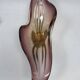 Coupe à fruit verre de Murano vintage 1960 mauve jaune