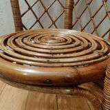 Vintage gold rattan armchair