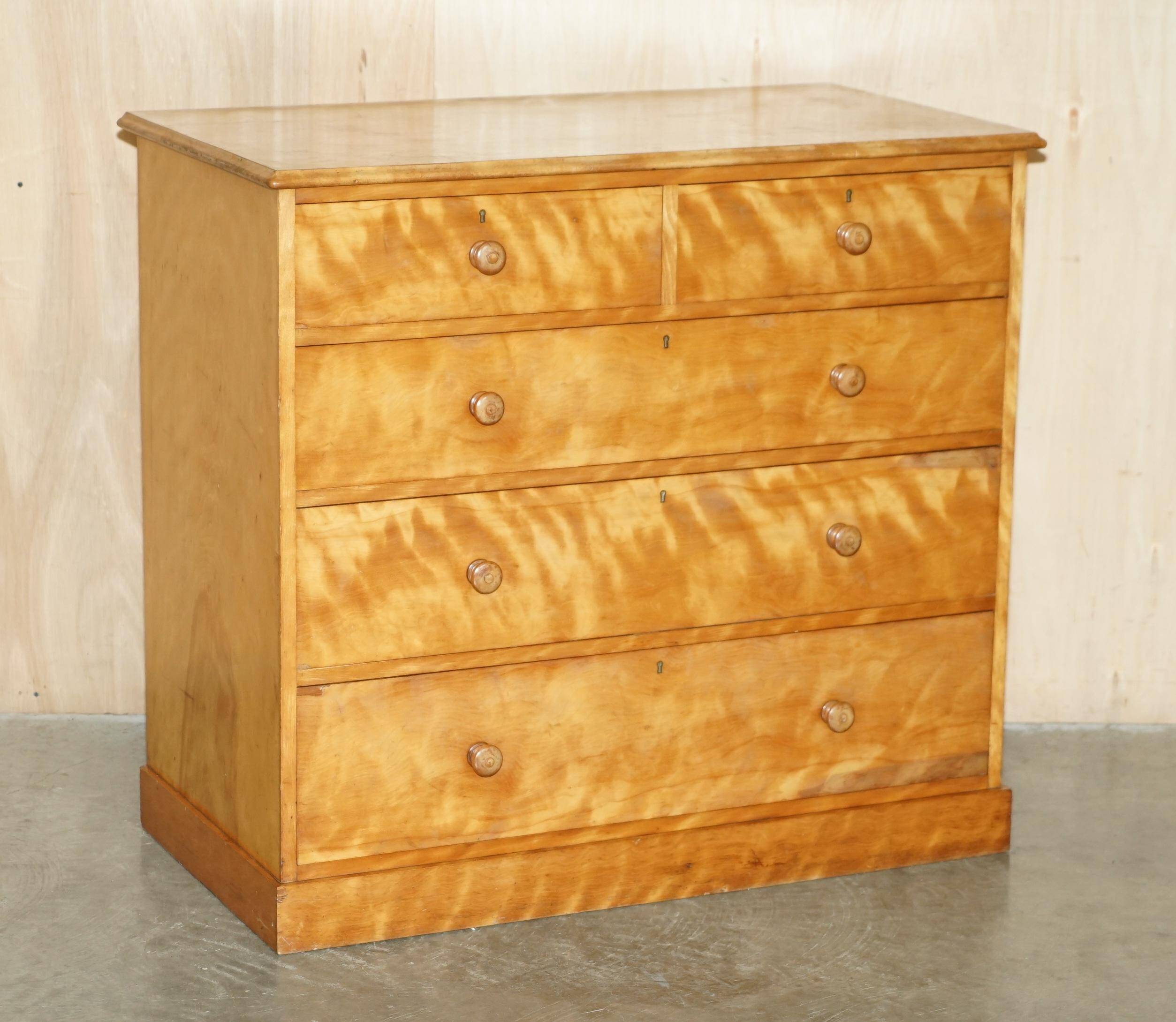 Victorian Commode in Satin Birch by Holland & Sons 1880