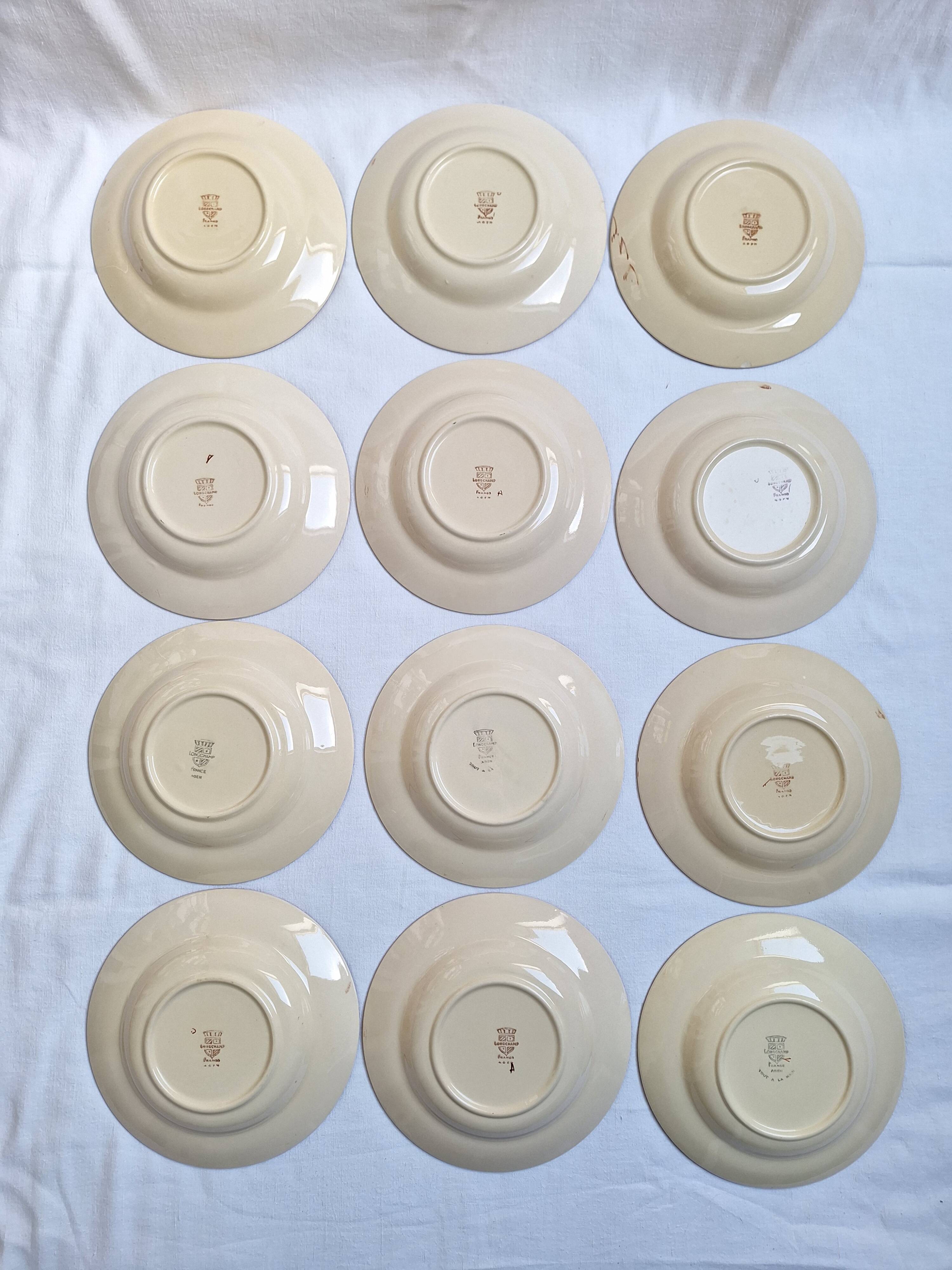 Longchamp Agen pattern soup plates