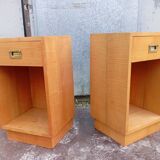 Pair of elm bedside tables