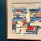 Original Swedish Oil on Canvas - "Abstract Harbour Motif" vintage