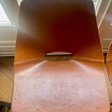 Chair "Tonneau" Pierre Guariche in leather