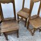 Série de 4 chaises lorraines XIXé bois rustiques