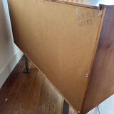 Commode 1960 bois Teck et alu par George Frydman pour EFA