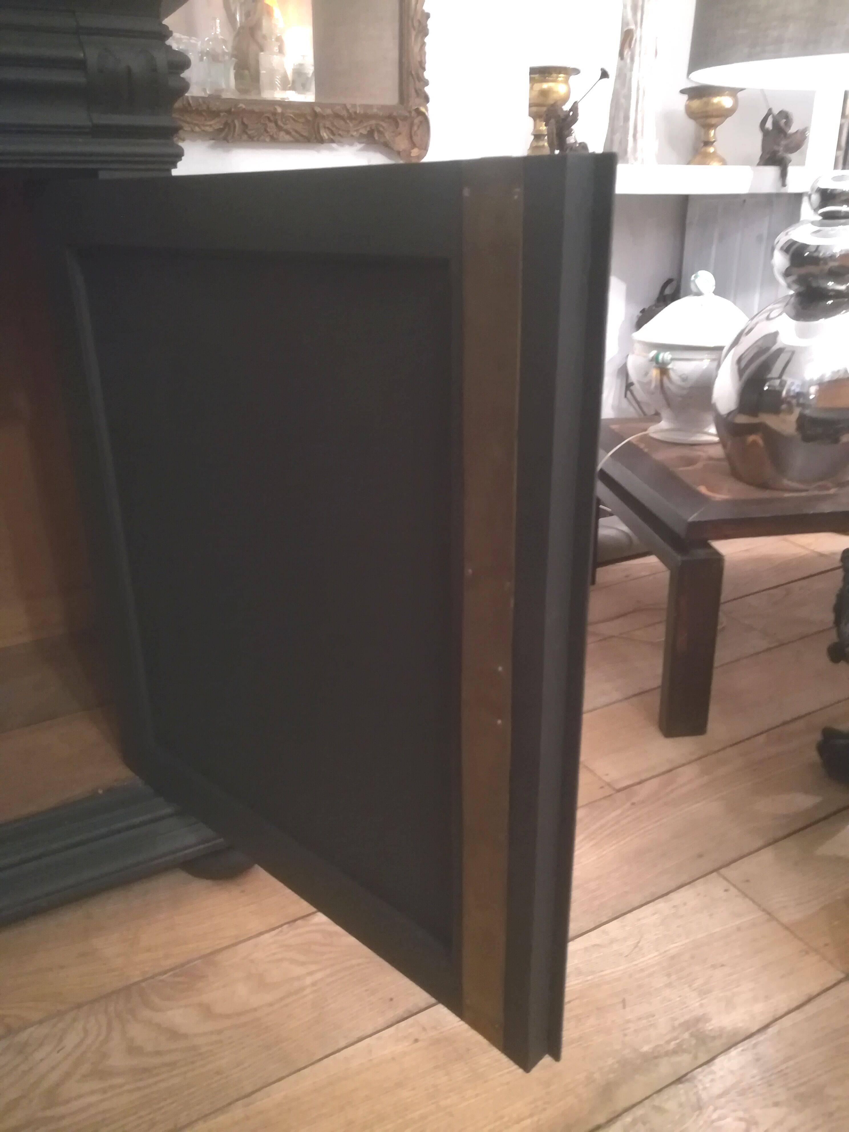 Black patinated oak library