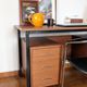 Industrial/craft desk from the 1970s; wood & metal.