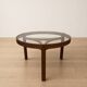 Table basse scandinave en teck et verre