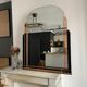 Art deco mirror, pink and black mirror pillar, France 1930