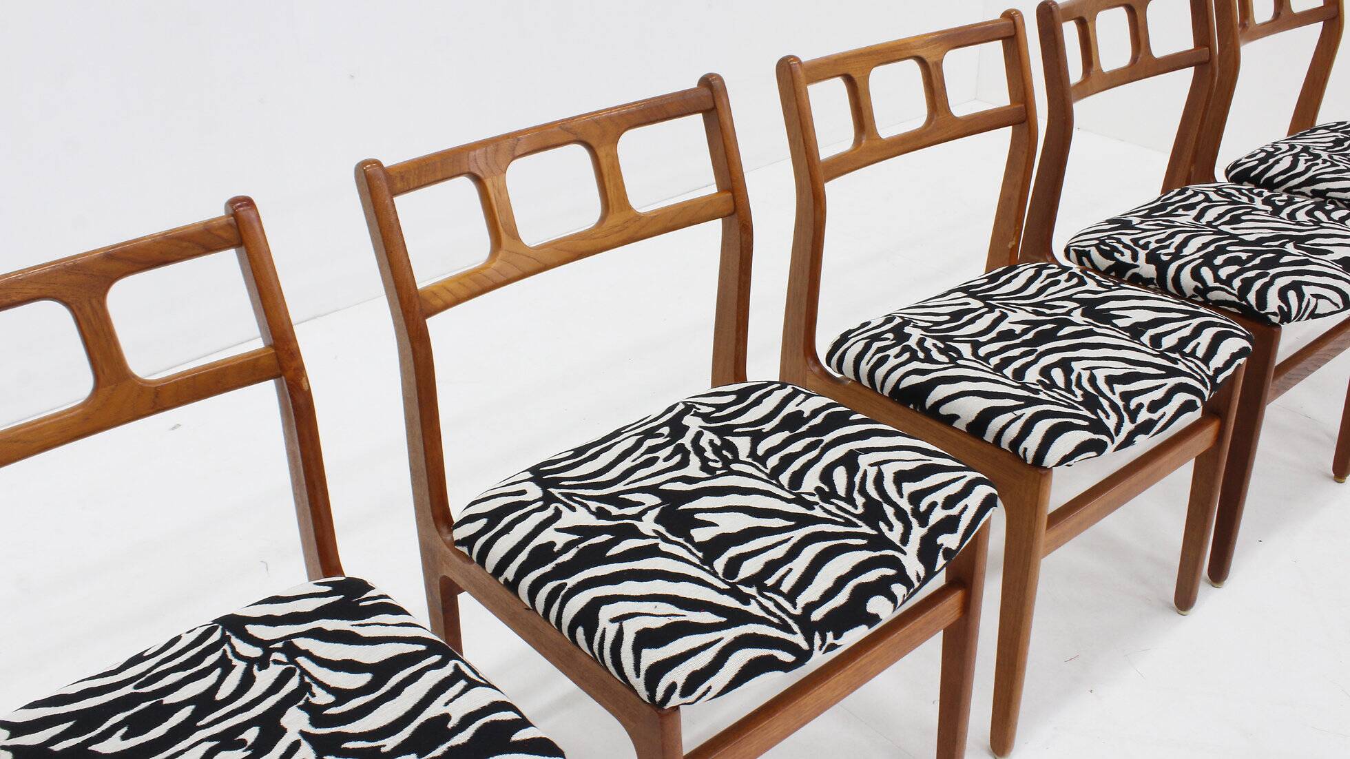 Chaises de salle à manger vintage en teck, style années 1960, lot de 5