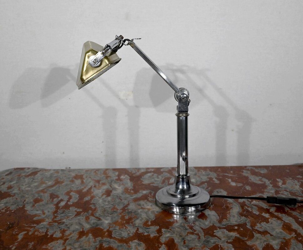 Metal desk lamp, after the pirouett' model, art deco, 1930