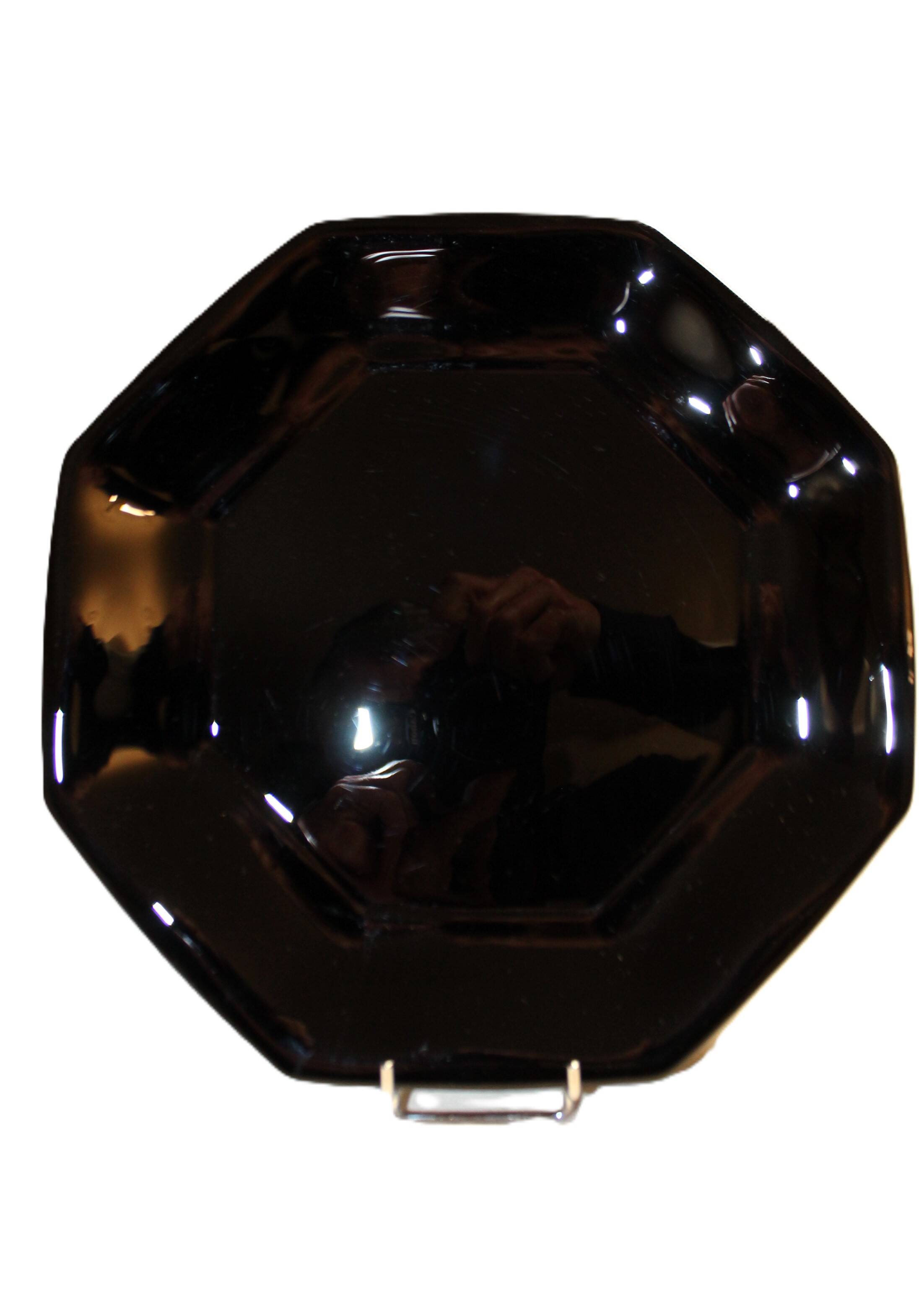 6 black Arcoroc "Octime" dinner plates (set 2)