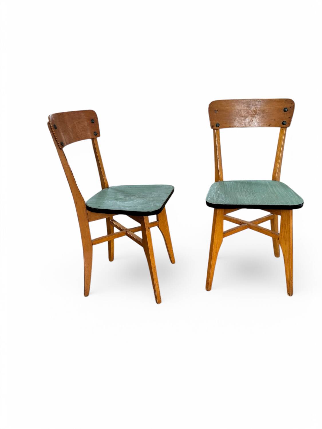Pair of vintage 50's Linoleum chairs