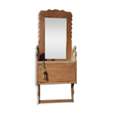 Old teak barber mirror
