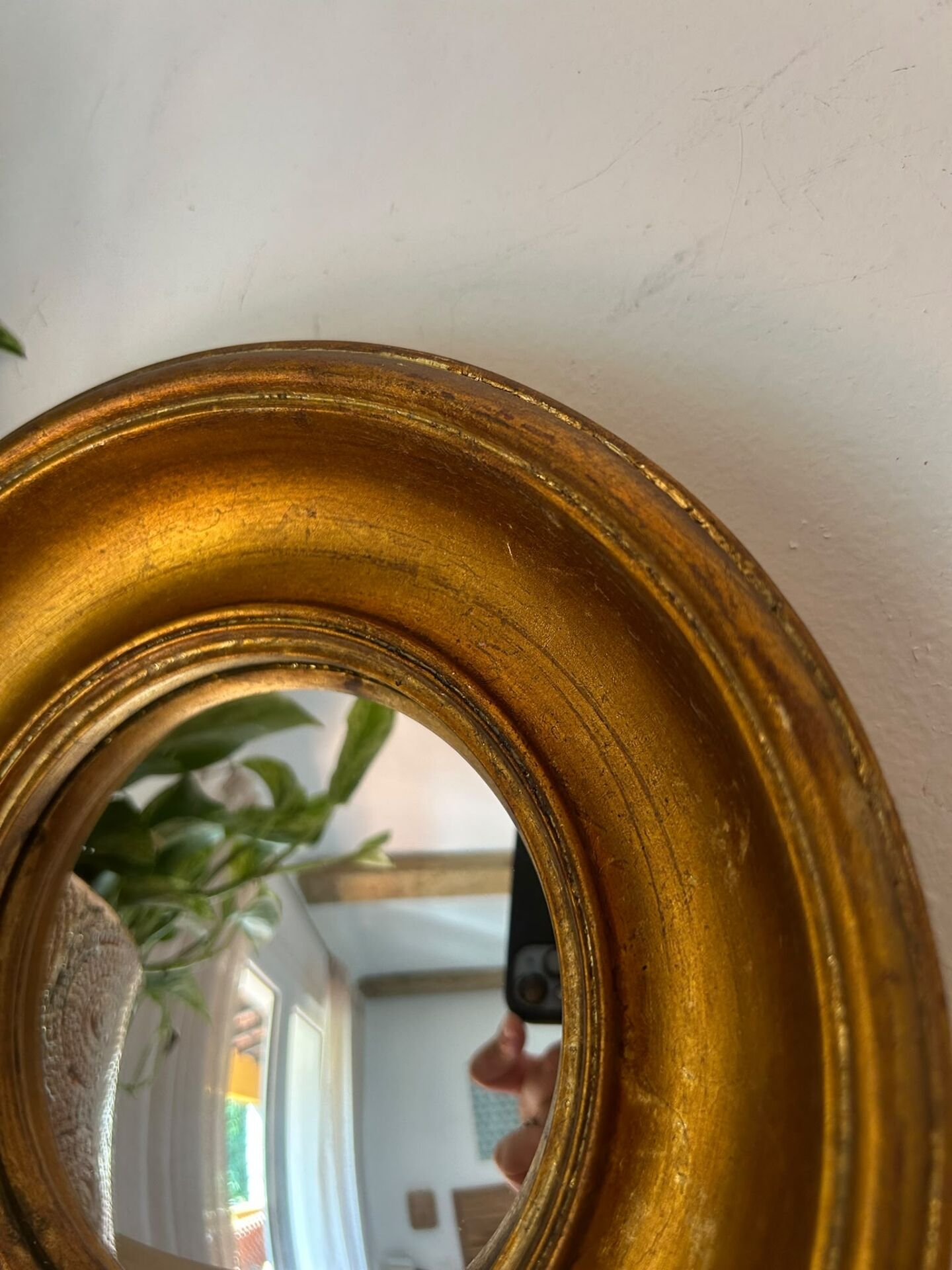 Miroir convexe rond doré miroir de sorcière