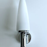 3 vintage chrome and Murano glass wall lamps, 70s