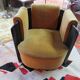 Set of 2 armchairs Art Deco 1950 velvet and blackened wood