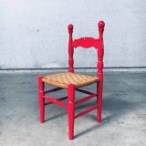 Set of Scandinavian Country Design Red Side Chairs, Sweden, 1960s