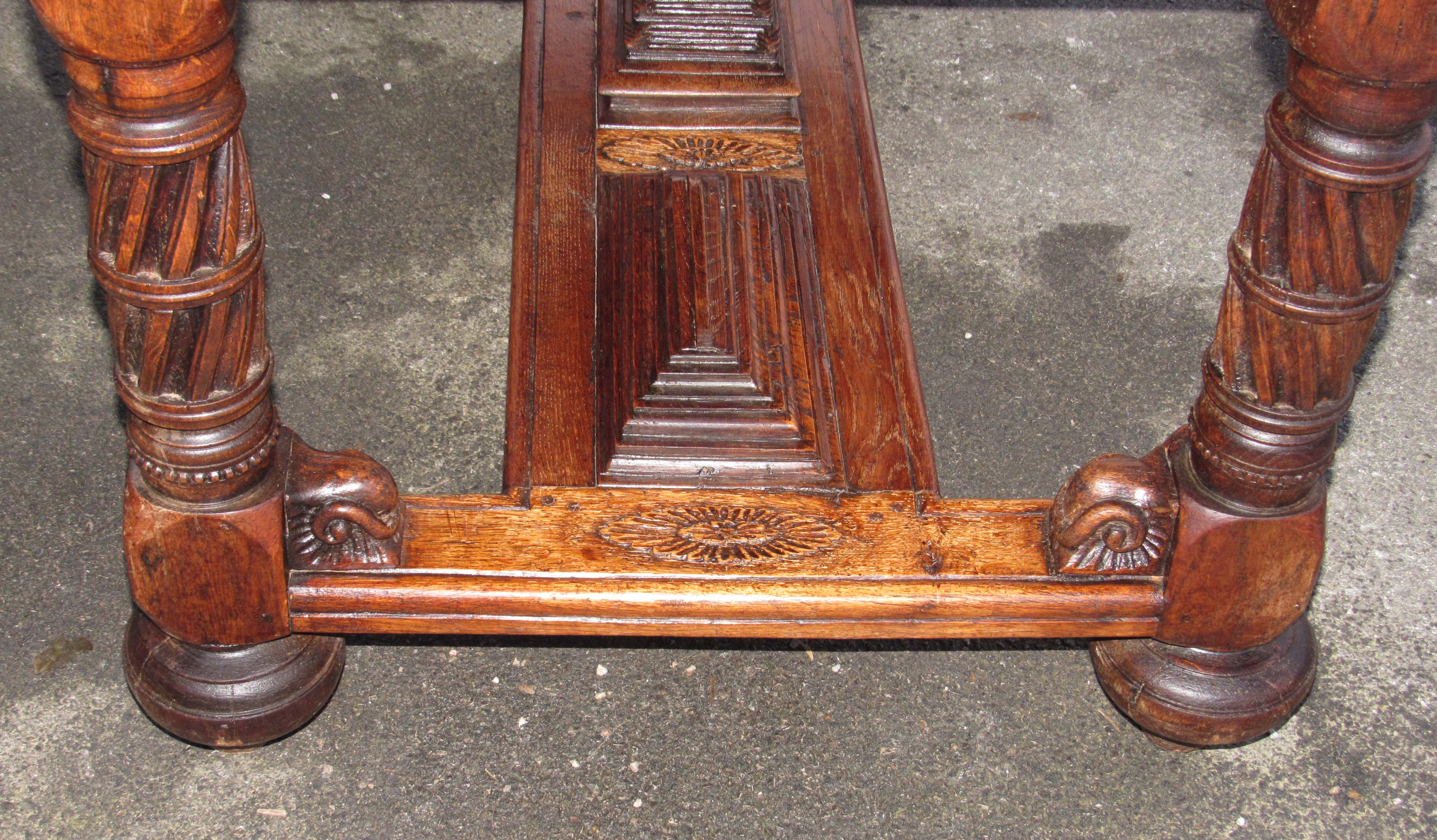 Table - Carved solid oak desk