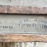 Louis Vuitton trunk in black and beige striped canvas Circa 1870