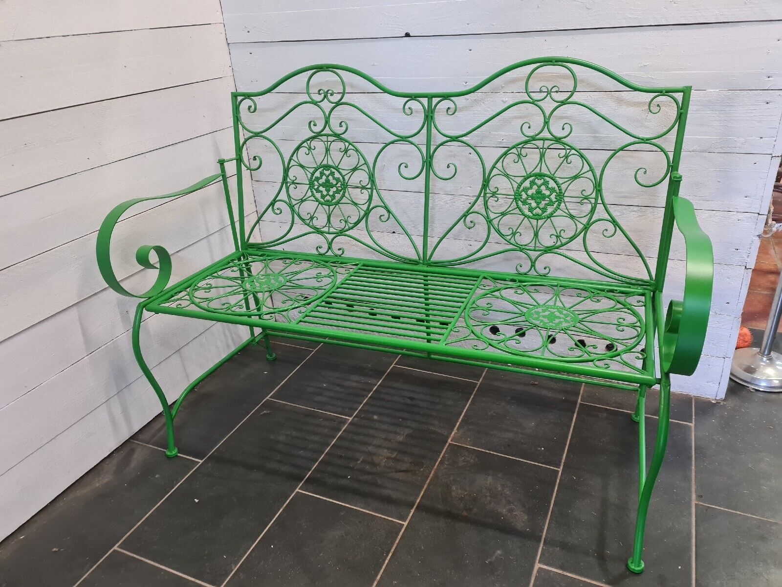 Iron garden bench