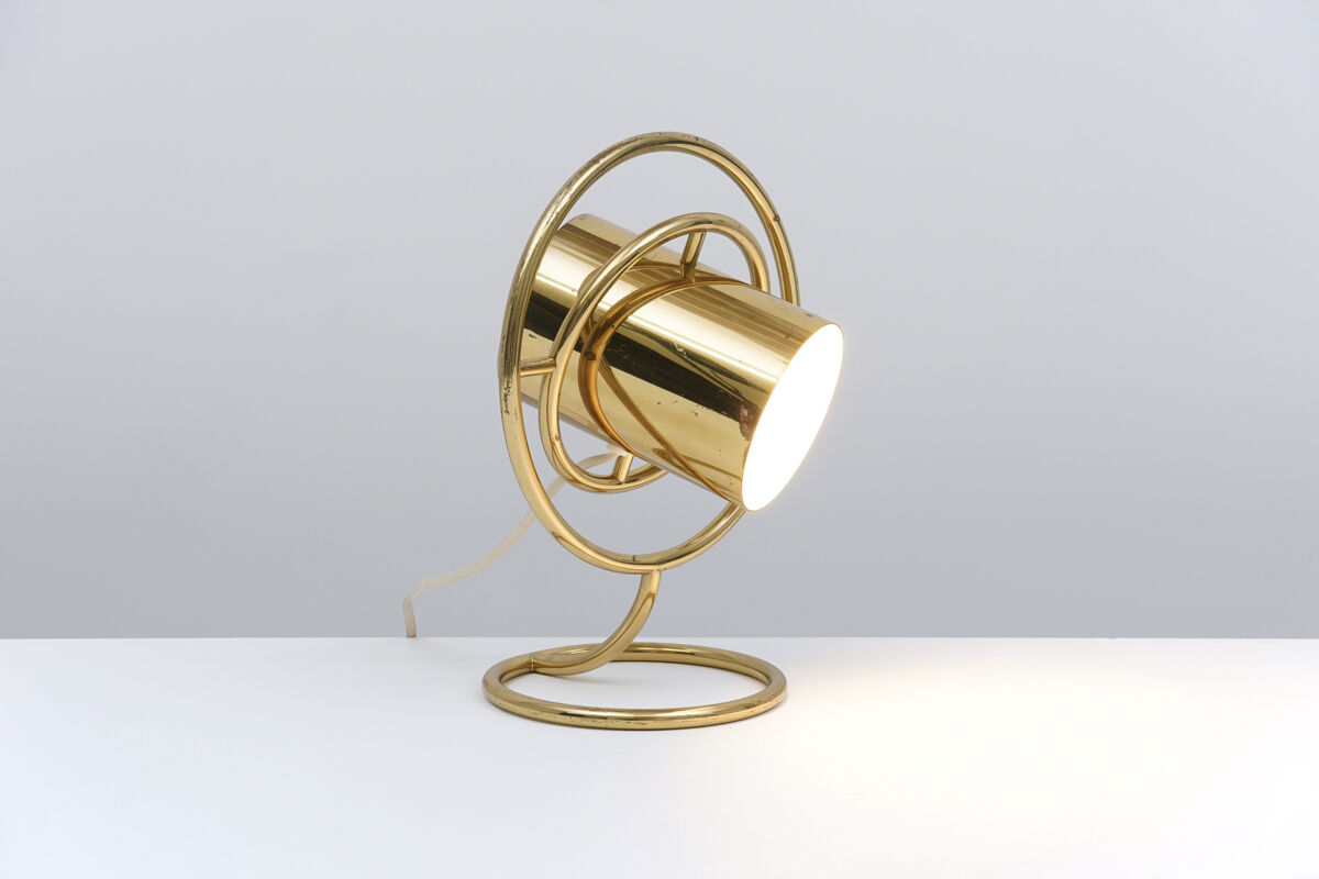 Modernist art deco brass lamp