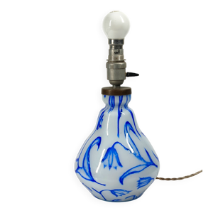 Lampe de table ancienne - verre floral