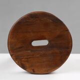 Rustic Wooden Stool with Handle, 1920s